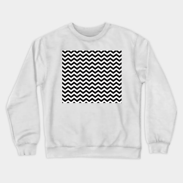 Thick Black and White Chevron Pattern Crewneck Sweatshirt by squeakyricardo